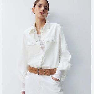 H&M Classic White Button-Down Shirt Mens Size S